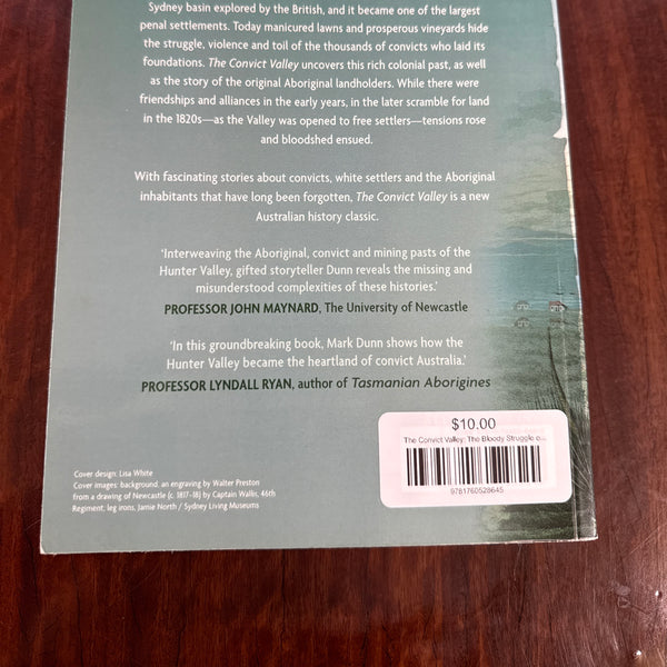 Mark Dunn The Convict Valley back cover