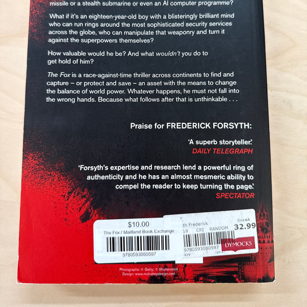 Frederick Forsyth The Fox back cover
