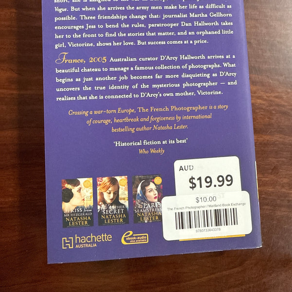 Natasha Lester The French Photographer back cover
