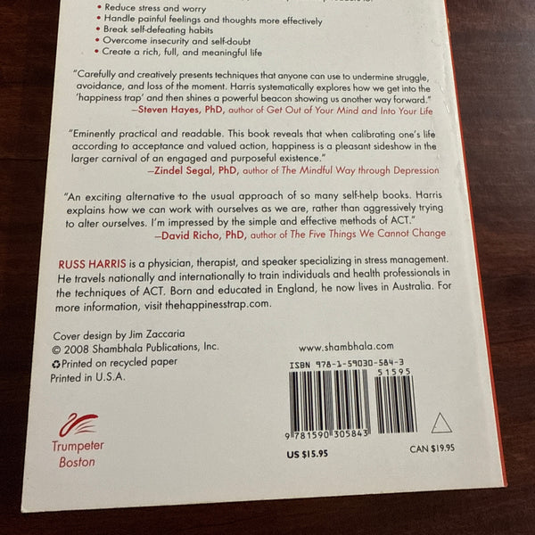 Russ Harris The Happiness Trap back cover