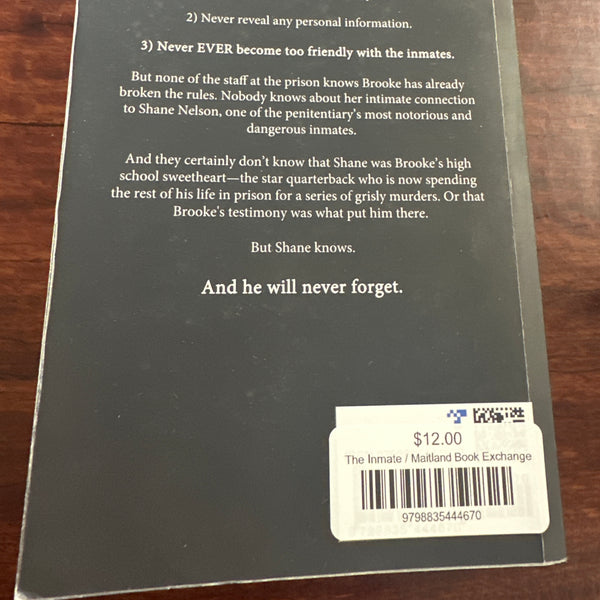 The Inmate by Frieda McFadden back cover