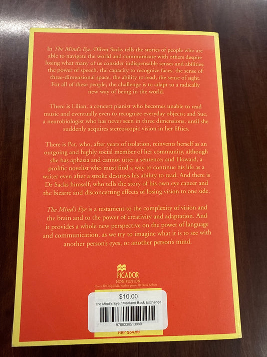 Oliver Sacks The Minds Eye back cover