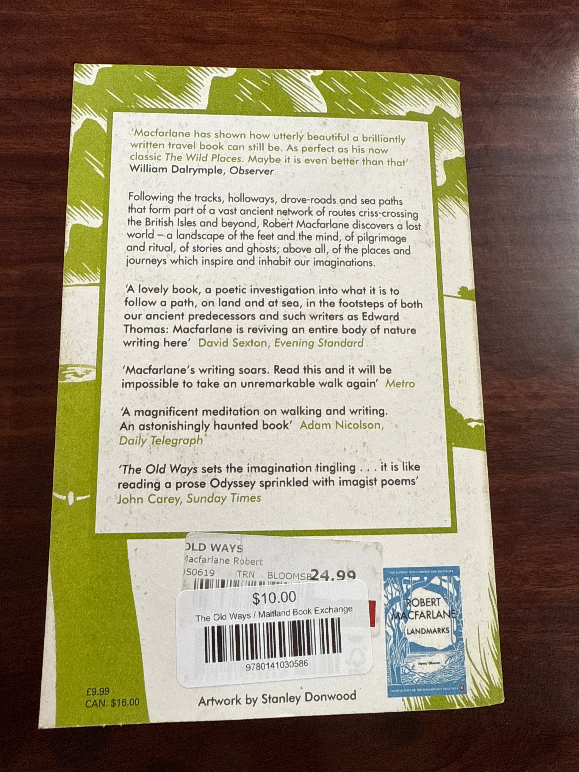Robert Macfarlane The Old Ways Back Cover