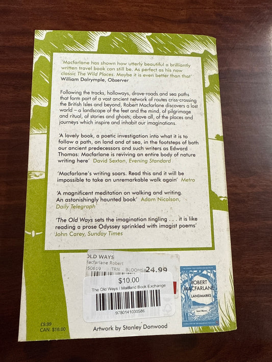 Robert Macfarlane The Old Ways Back Cover
