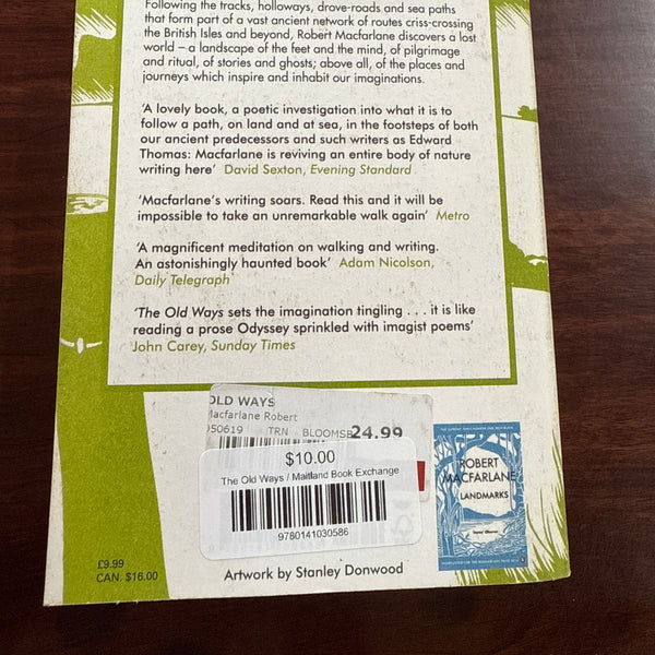 Robert Macfarlane The Old Ways Back Cover