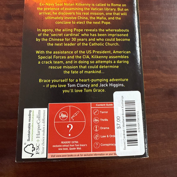 Tom Grace The Secret Cardinal back cover