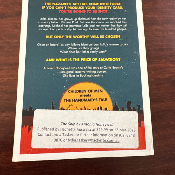 Antonia Honeywell The Ship back cover