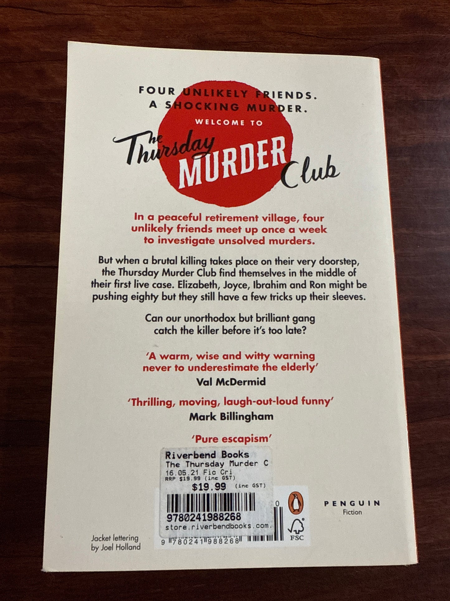 Richard Osman The Thursday Murder Club back cover