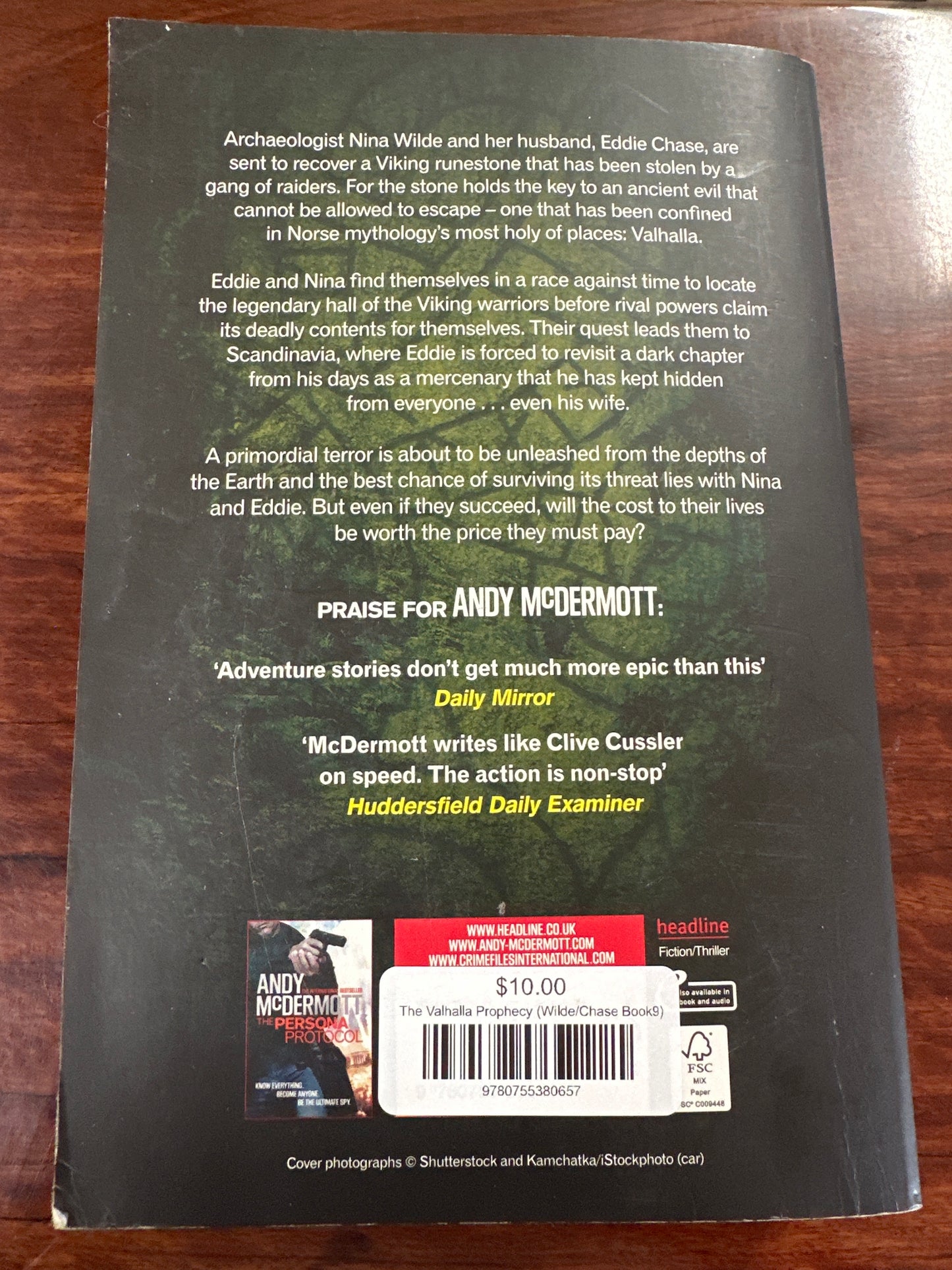The Valhalla Prophecy by Andy McDermott backcover