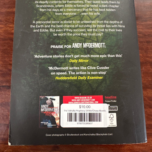 The Valhalla Prophecy by Andy McDermott backcover