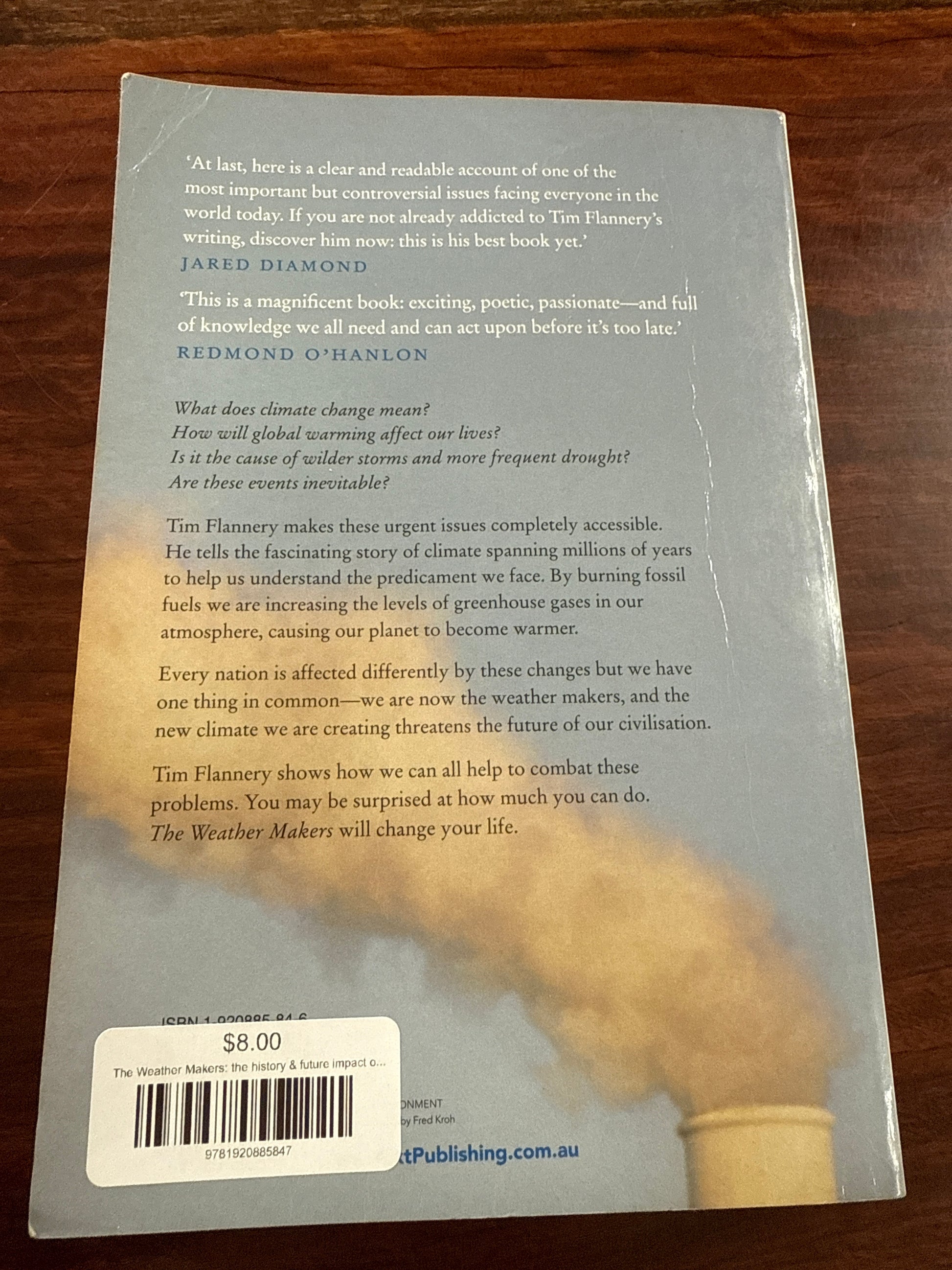 Tim Flannery The Weather Makers back cover