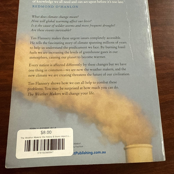 Tim Flannery The Weather Makers back cover