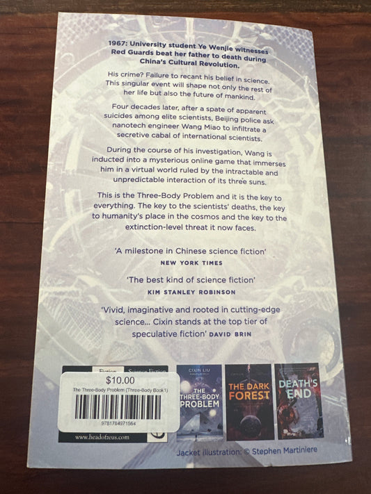 Cixin Liu Three Body Problem back cover