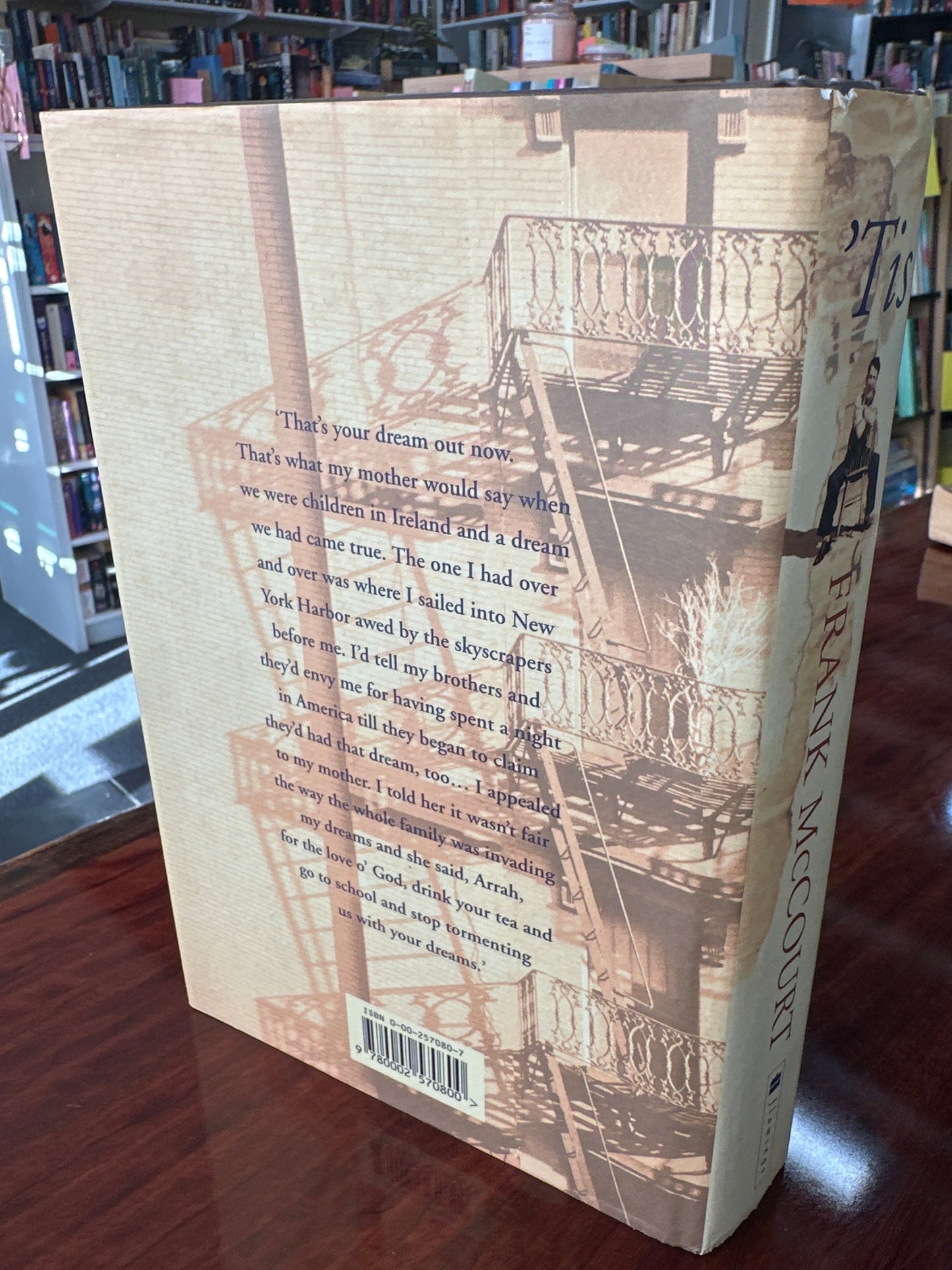Frank McCourt 'Tis back cover