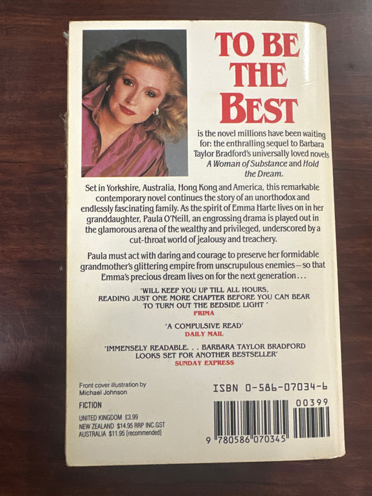 Barbara Taylor Bradford To Be the Best back cover