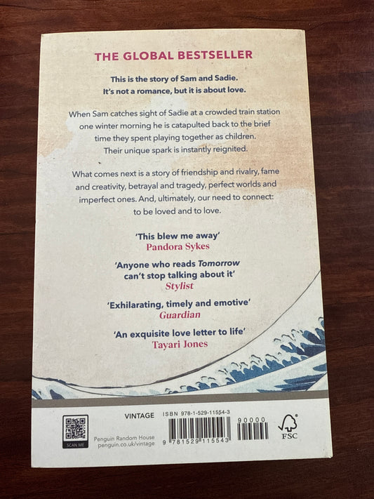 Gabrielle Zevin Tomorrow, and Tomorrow, and Tomorrow back cover image