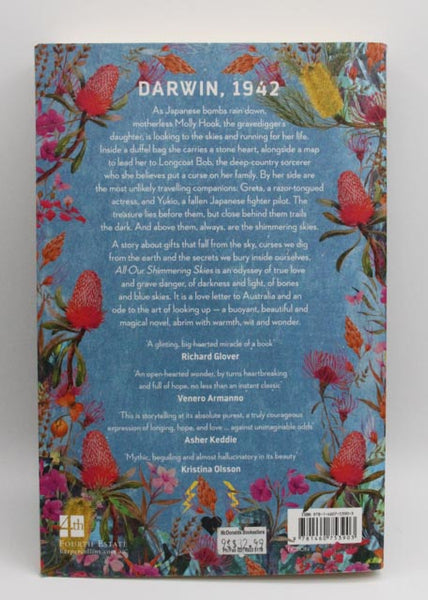 Trent Dalton All Our Shimmering Skies actual back cover used books