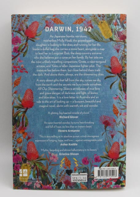 Trent Dalton All Our Shimmering Skies actual back cover used books