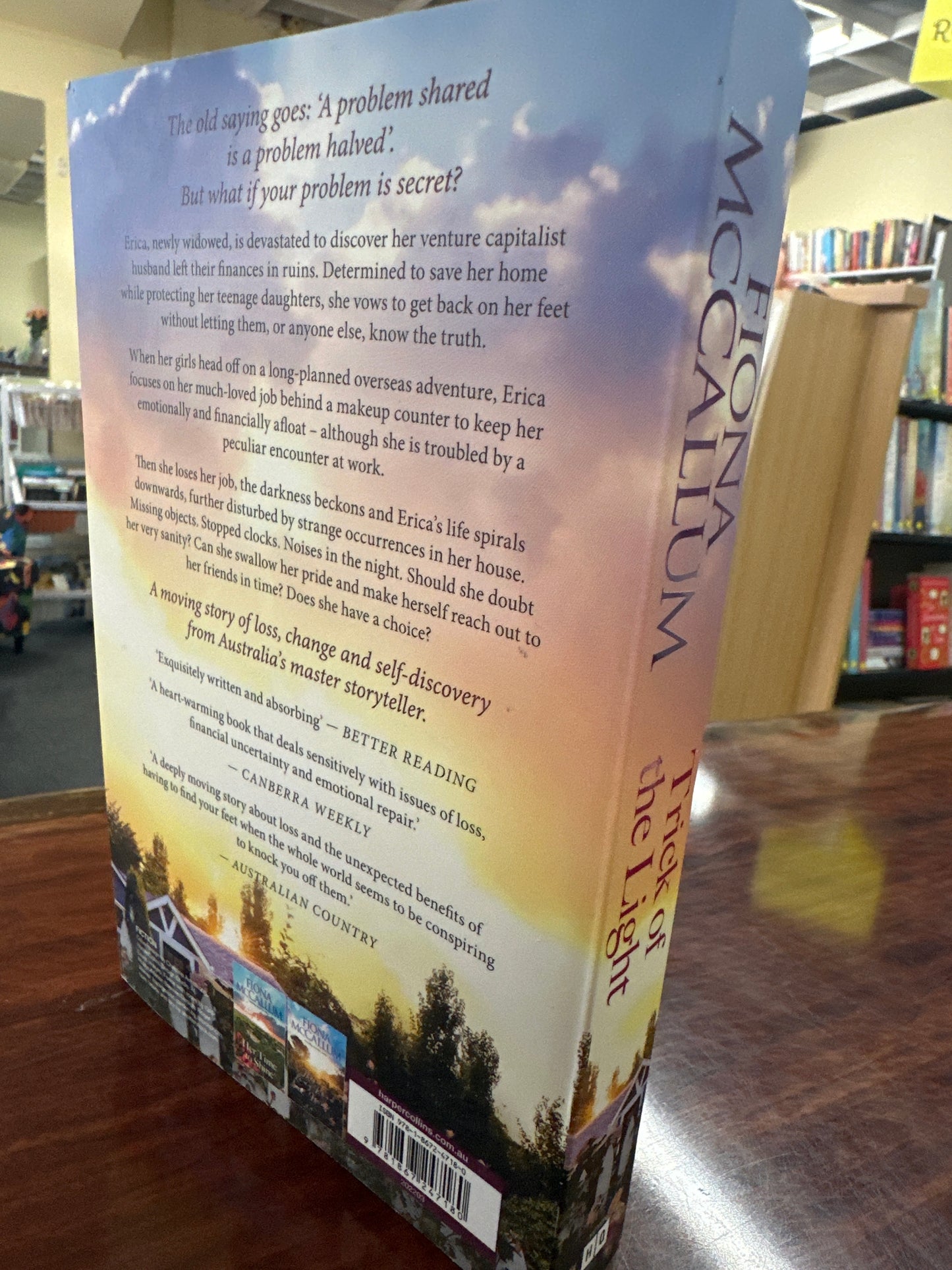 Fiona McCallum Trick of the Light back cover