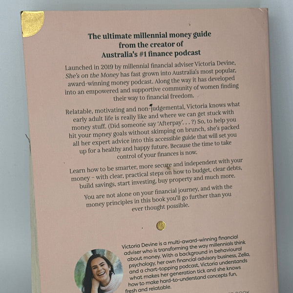 Victoria Devine She's on the Money actual back cover used books