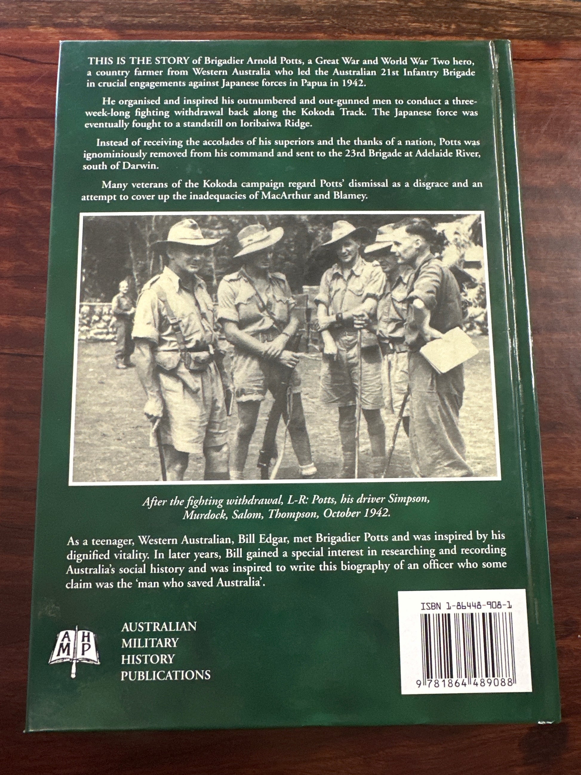 Bill Edgar Warrior of Kakoda back cover