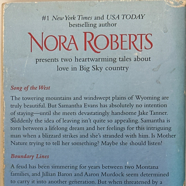 Nora Roberts Western Skies back cover used books