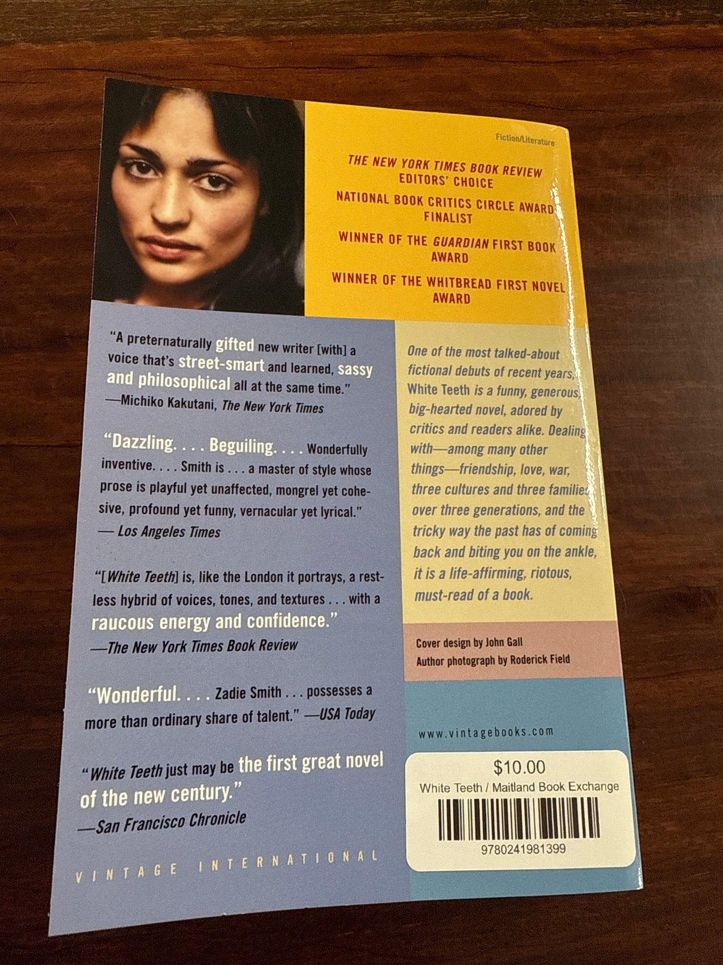 Zadie Smith White Teeth back cover image