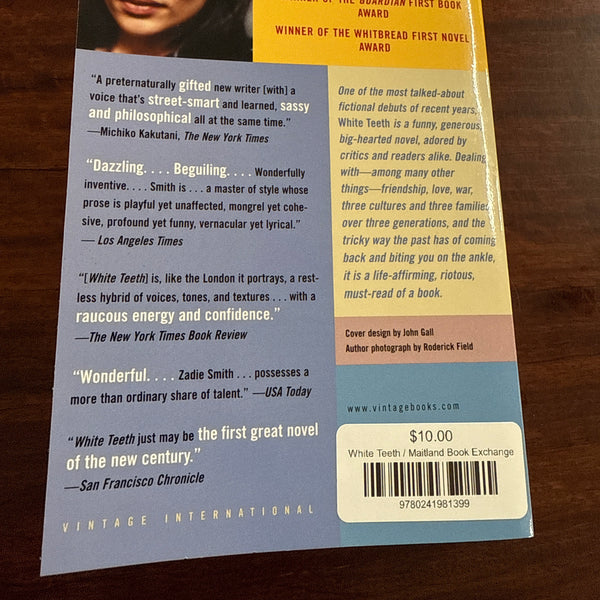 Zadie Smith White Teeth back cover image