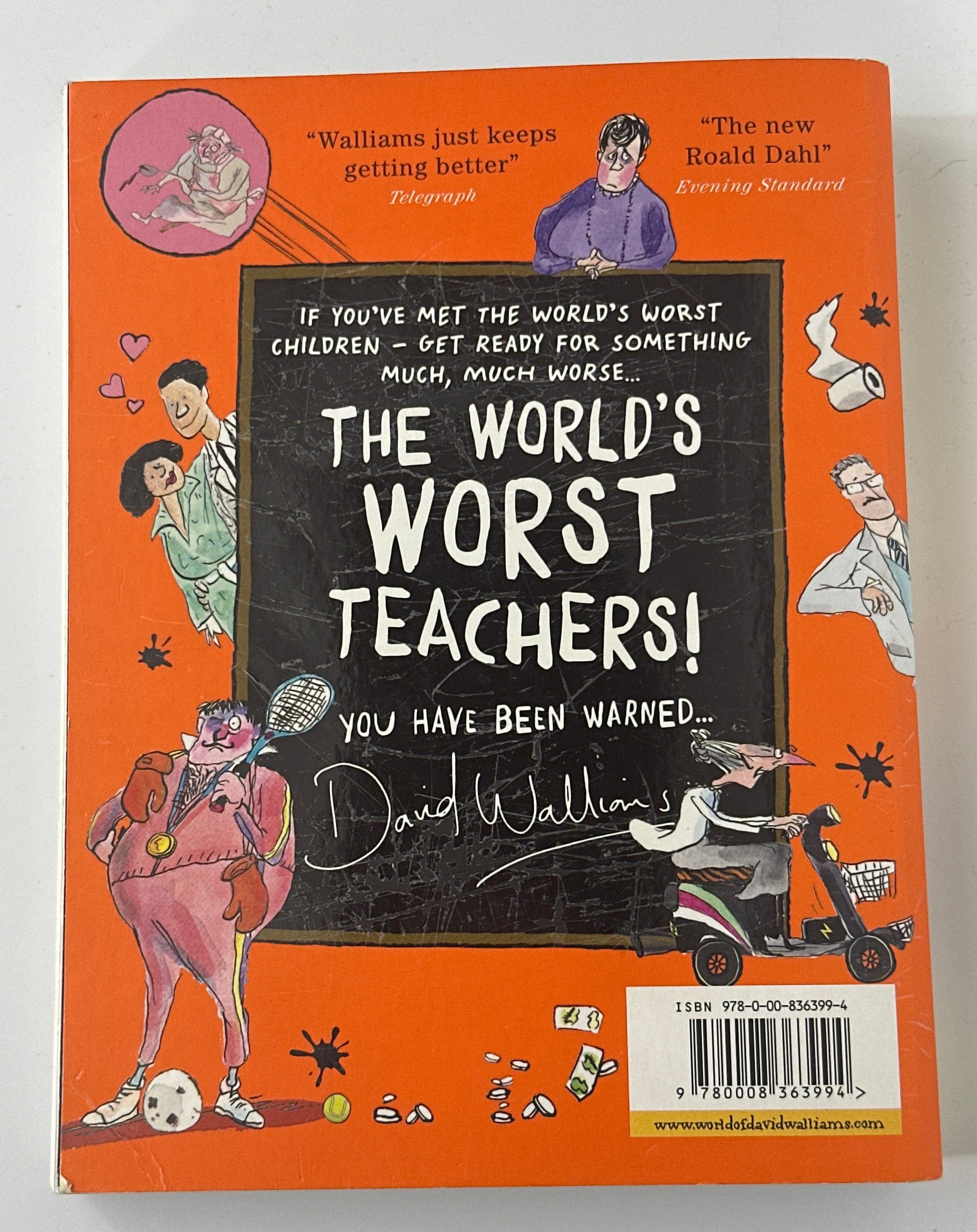 David Walliams The Worlds Worst Teachers back cover used books