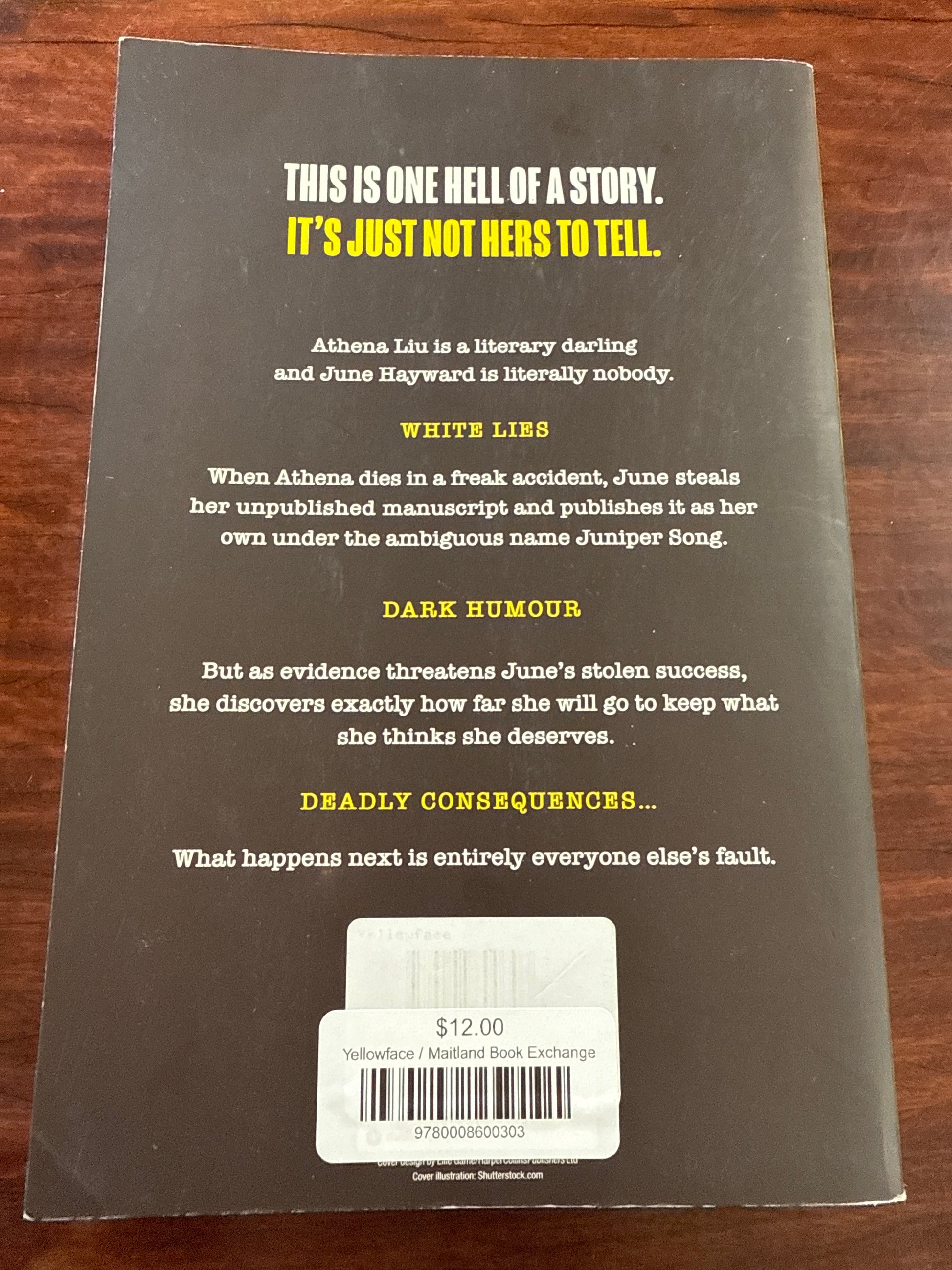 Rebecca F Kuang Yellowface back cover