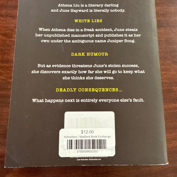 Rebecca F Kuang Yellowface back cover